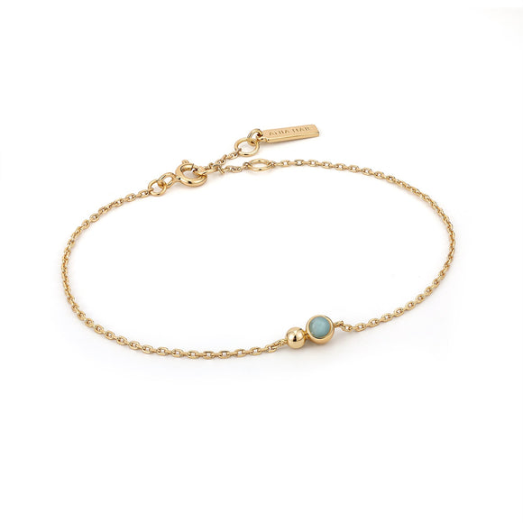 Ania Haie Gold Orb Amazonite Chain Bracelet B045-01G-AM