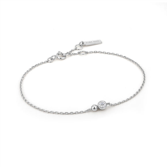 Ania Haie Silver Orb Sparkle Chain Bracelet B045-01H-CZ