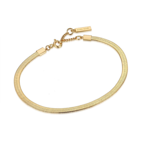 Ania Haie Gold Flat Snake Chain Bracelet B046-01G