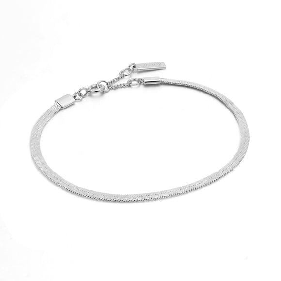 Ania Haie Silver Flat Snake Chain Bracelet B046-01H