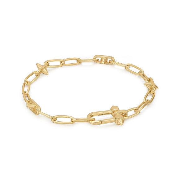 Ania Haie Gold Stud Link Charm Bracelet B048-03G