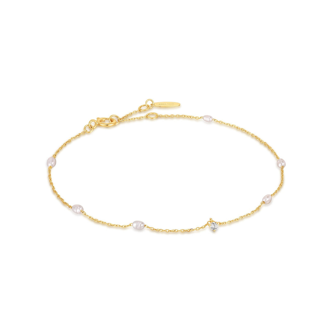 Ania Haie 14kt Gold Pearl and White Sapphire Bracelet BAU003-01YG