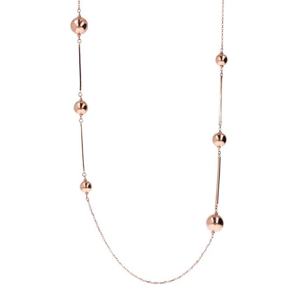 Bronzallure Balls Necklace Golden Ros&egrave;