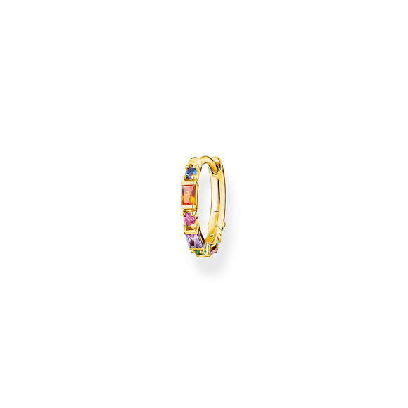 Thomas Sabo Single Hoop Earring Colourful Stones Gold | The Jewellery Boutique
