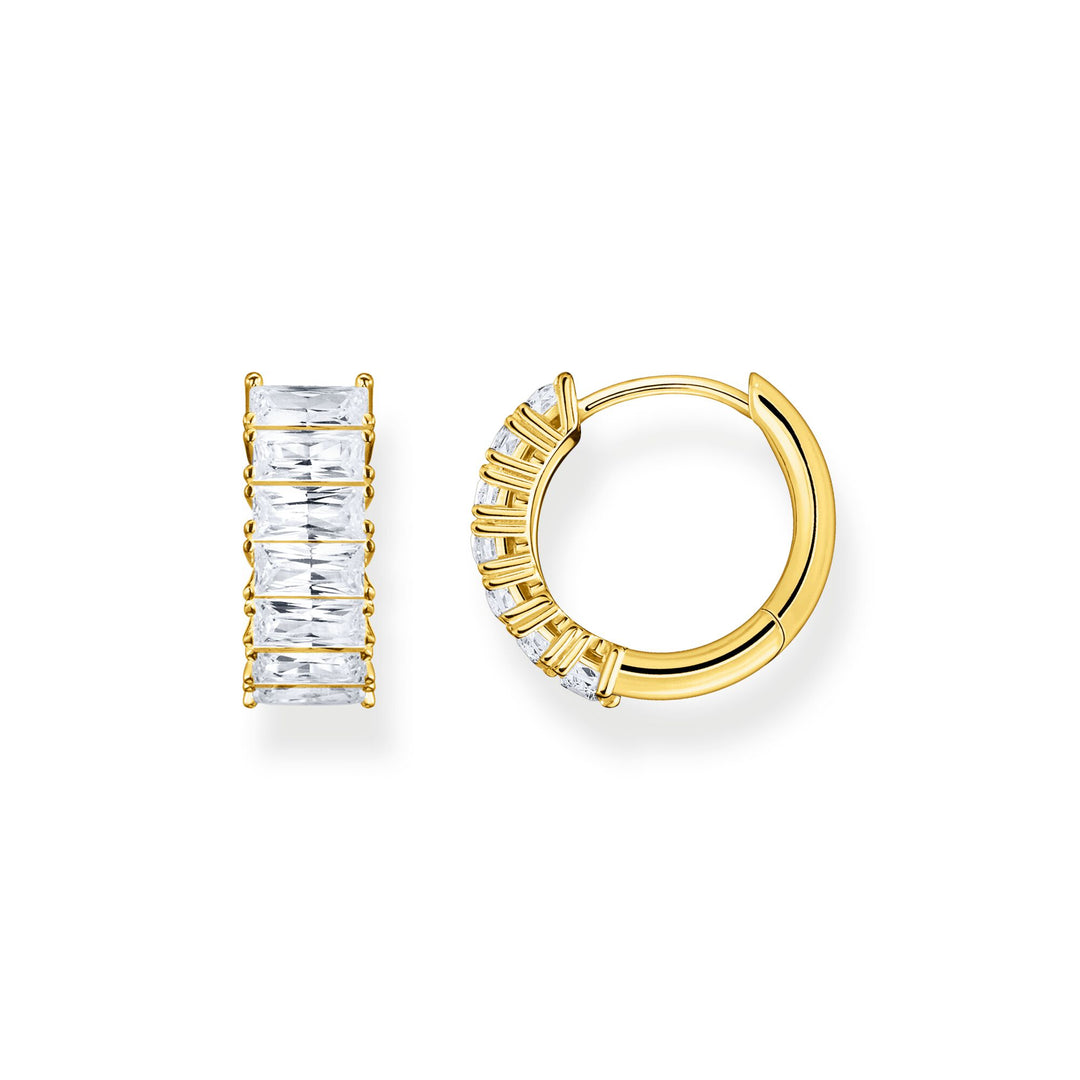 Thomas Sabo Hoop earrings white stones pavÃ© gold