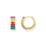 Thomas Sabo Hoop earrings colourful stones pave gold TCR667MCY