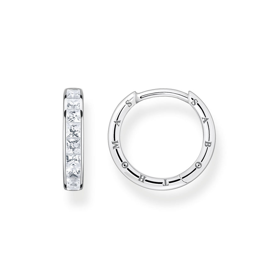 Thomas Sabo Hoop earrings white stones pavÃ© silver