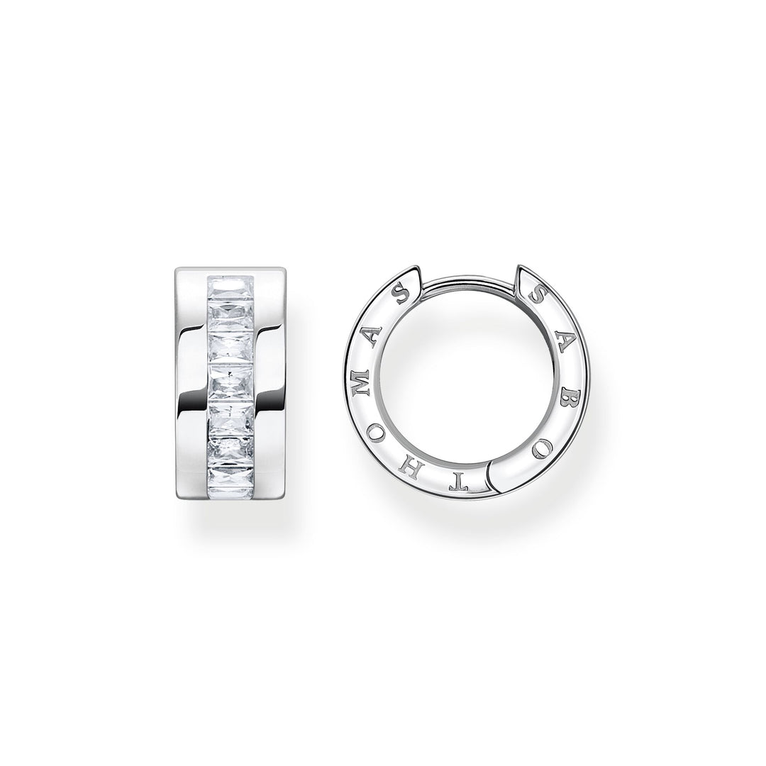 Thomas Sabo Hoop earrings white stones pavÃ© silver