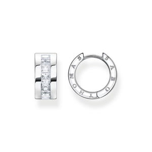 Thomas Sabo Hoop earrings white stones pavÃ© silver