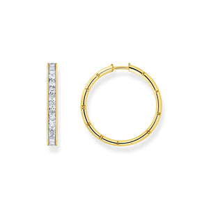 Thomas Sabo Hoop earrings white stones pavÃ© gold