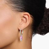 THOMAS SABO Heritage Pink Stone Hoop Earrings TCR672P