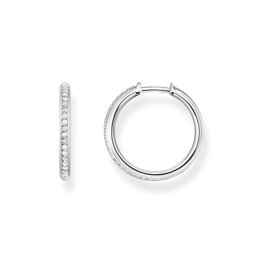 Thomas Sabo Hoop earrings white stones pavÃ© silver