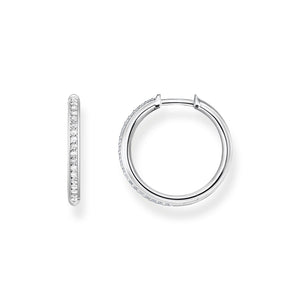 Thomas Sabo Hoop earrings white stones pavÃ© silver