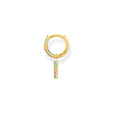 Thomas Sabo Charming Single Hoop Earring with Coloured Stones and Pendant Gold TCR703Y