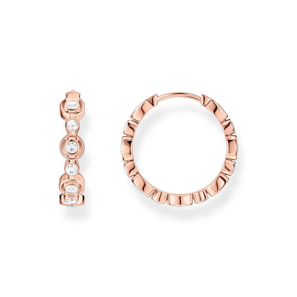 THOMAS SABO Sparkling Circles Rose Gold Cubic Zirconia Earrings TCR714R
