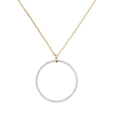 Bronzallure Pavé Open Circle Pendant Golden Necklace| The Jewellery Boutique