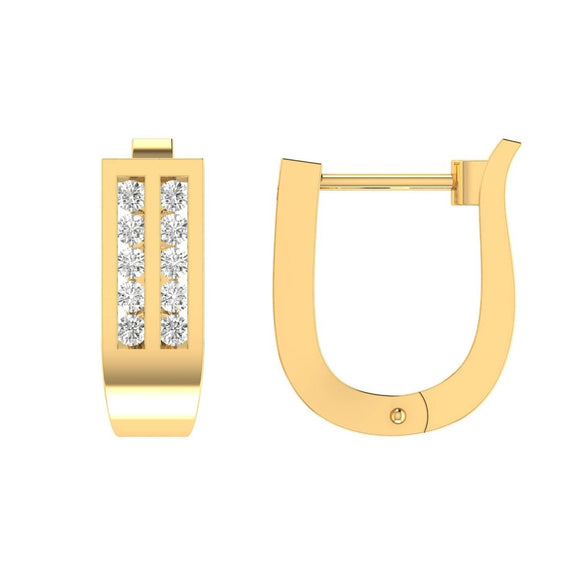 Diamond Huggie Earrings with 0.33ct Diamonds in 9K Yellow Gold - D9YHUG33GH