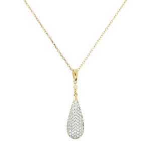 Bronzallure Pavé Drop Golden Pendant Necklace| The Jewellery Boutique