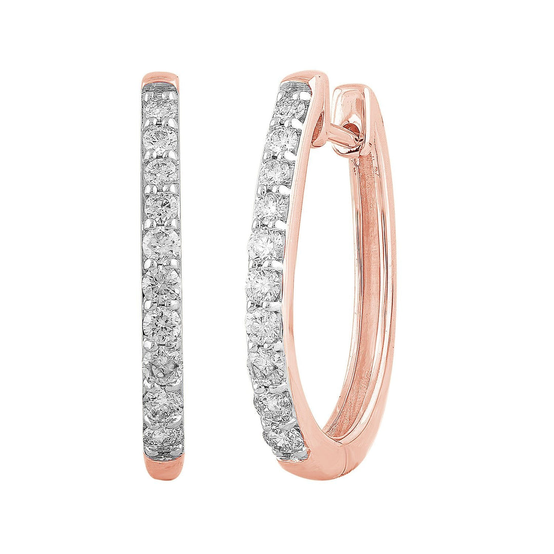 Huggie Earrings with 0.50ct Diamonds in 9K Rose Gold