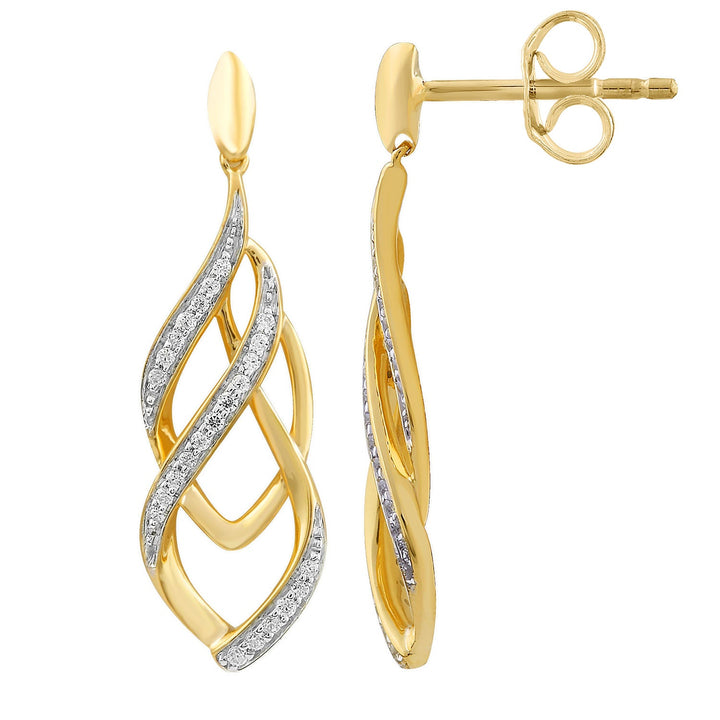 Diamond Fashion Earrings with 0.15ct Diamonds in 9K Yellow Gold