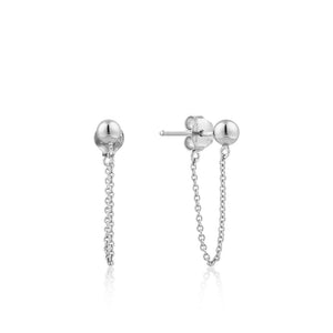Ania Haie Modern Chain Stud Earrings - Silver