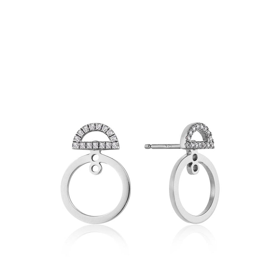 Ania Haie Shimmer Pavé Hoop Ear Jackets - Silver