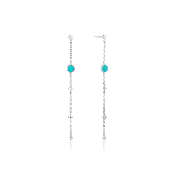 Ania Haie Turquoise Drop Earrings - Silver