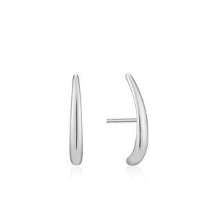 Ania Haie Luxe Lobe Hook Stud Earrings - Silver