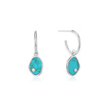 Ania Haie Silver Tidal Turquoise Mini Hoop Earrings | The Jewellery Boutique