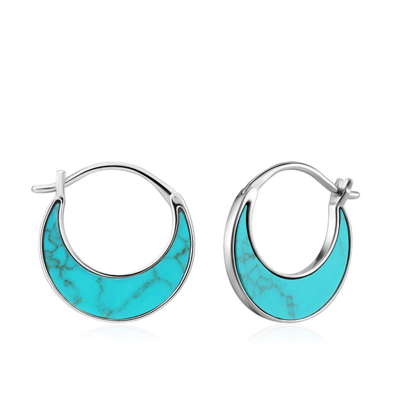 Ania Haie Silver Tidal Turquoise Crescent Earrings | The Jewellery Boutique