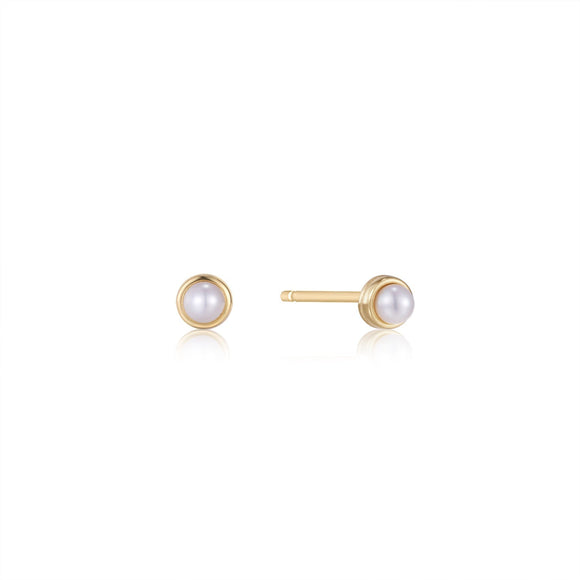 Ania Haie Gold Pearl Cabochon Stud Earrings E043-01G
