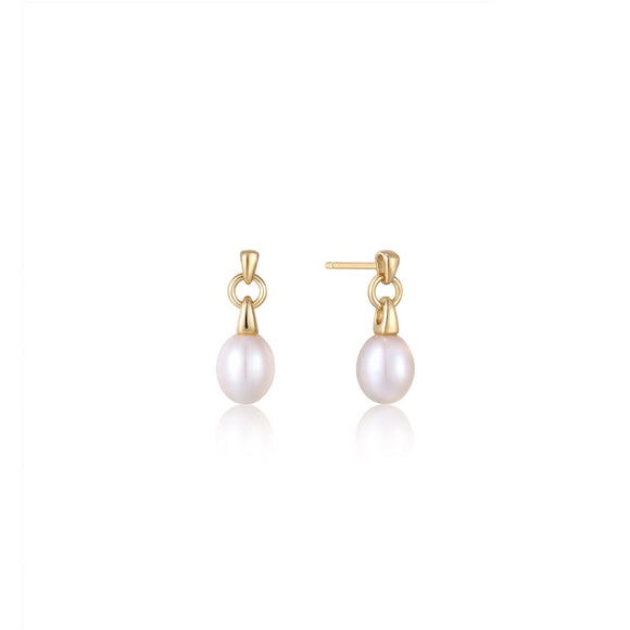 Ania Haie Gold Pearl Drop Stud Earrings E043-02G
