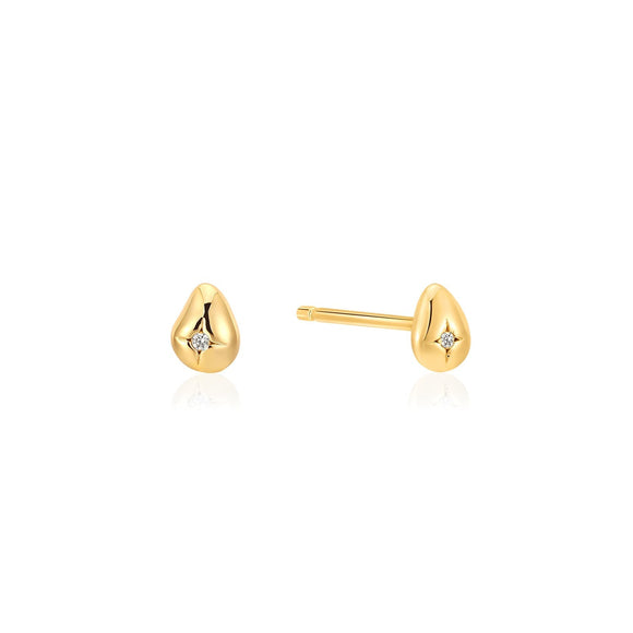 Ania Haie Gold Pebble Sparkle Stud Earrings E043-05G