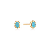 Ania Haie Gold Turquoise Wave Stud Earrings E044-01G