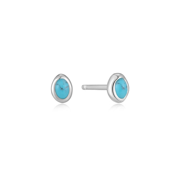 Ania Haie Silver Turquoise Wave Stud Earrings E044-01H