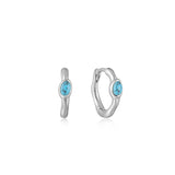 Ania Haie Silver Turquoise Wave Huggie Hoop Earrings E044-02H