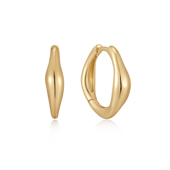 Ania Haie Gold Wave Huggie Hoop Earrings E044-03G