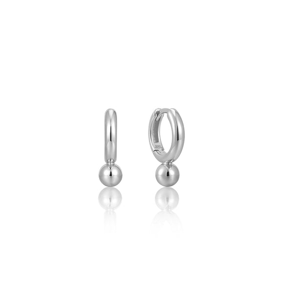 Ania Haie Silver Orb Drop Huggie Hoop Earrings E045-02H