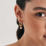 Ania Haie Gold Orb Rose Quartz Stud Mini Hoop Earrings E045-05G-RQ