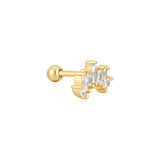 Gold Sparkle Marquise Climber Barbell Single Earring E047-08G