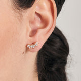 Gold Sparkle Marquise Climber Barbell Single Earring E047-08G