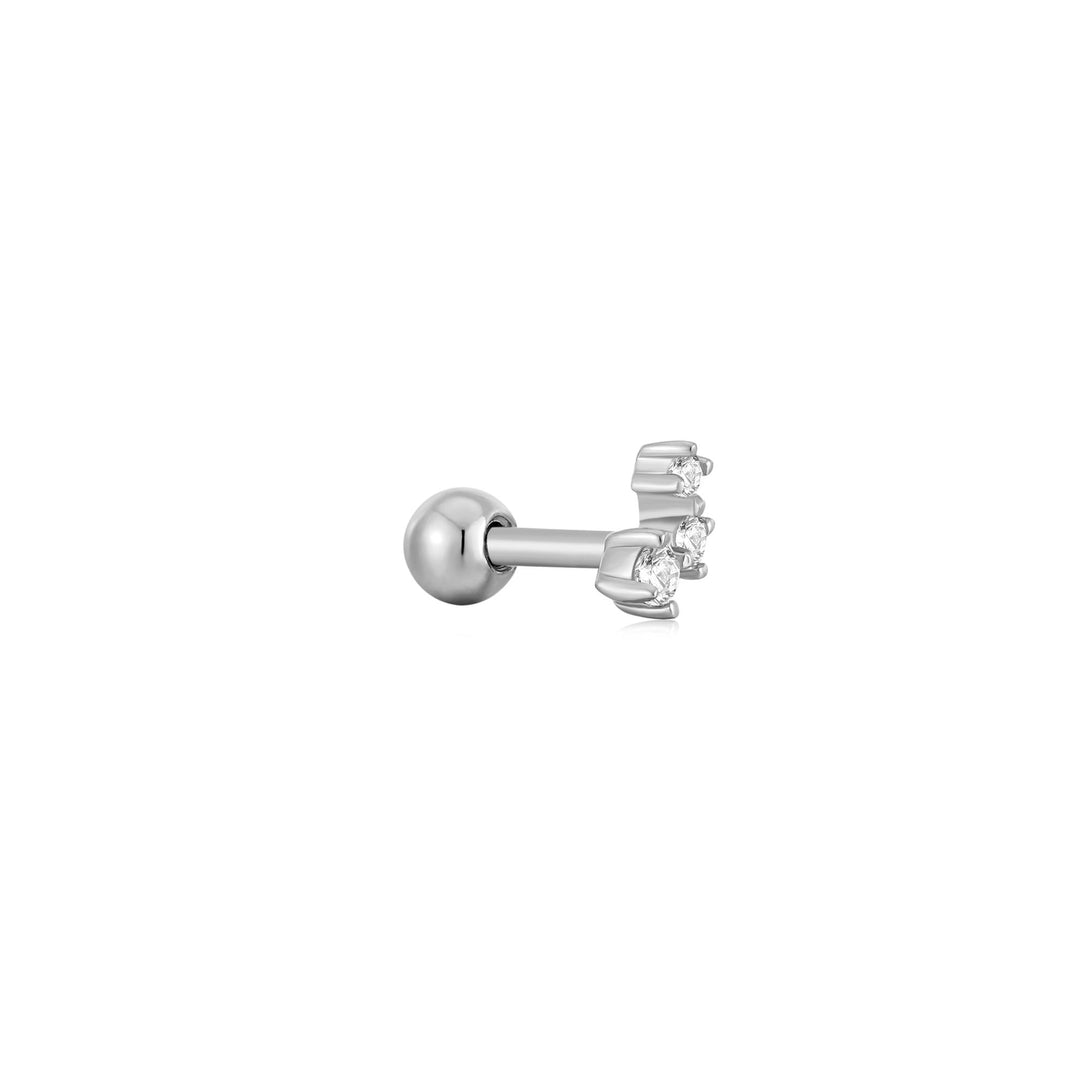 Silver Sparkle Galaxy Barbell Single Earring E047-11H