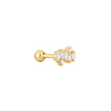Gold Sparkle Cluster Climber Barbell Single Earring E047-12G