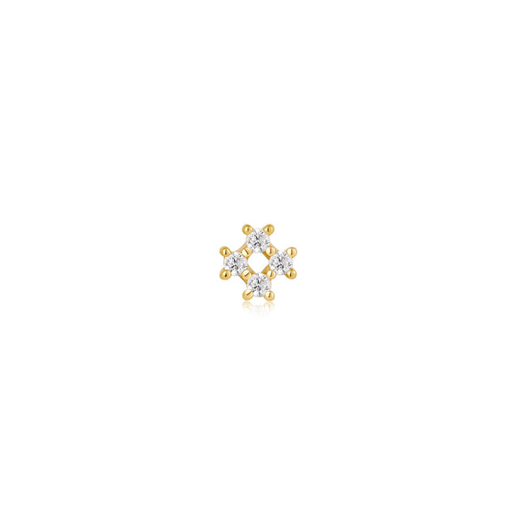 Gold Sparkle Cross Barbell Single Earring E047-13G