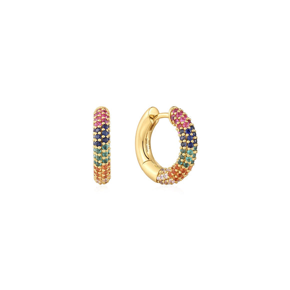Ania Haie Gold Rainbow Huggie Hoop Earrings E048-05G