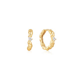 Ania Haie Gold Twisted Wave Huggie Hoop Earrings E050-01G