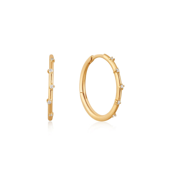 Ania Haie 14kt Gold Stargazer Natural Diamond Hoop Earrings EAU002-05YG
