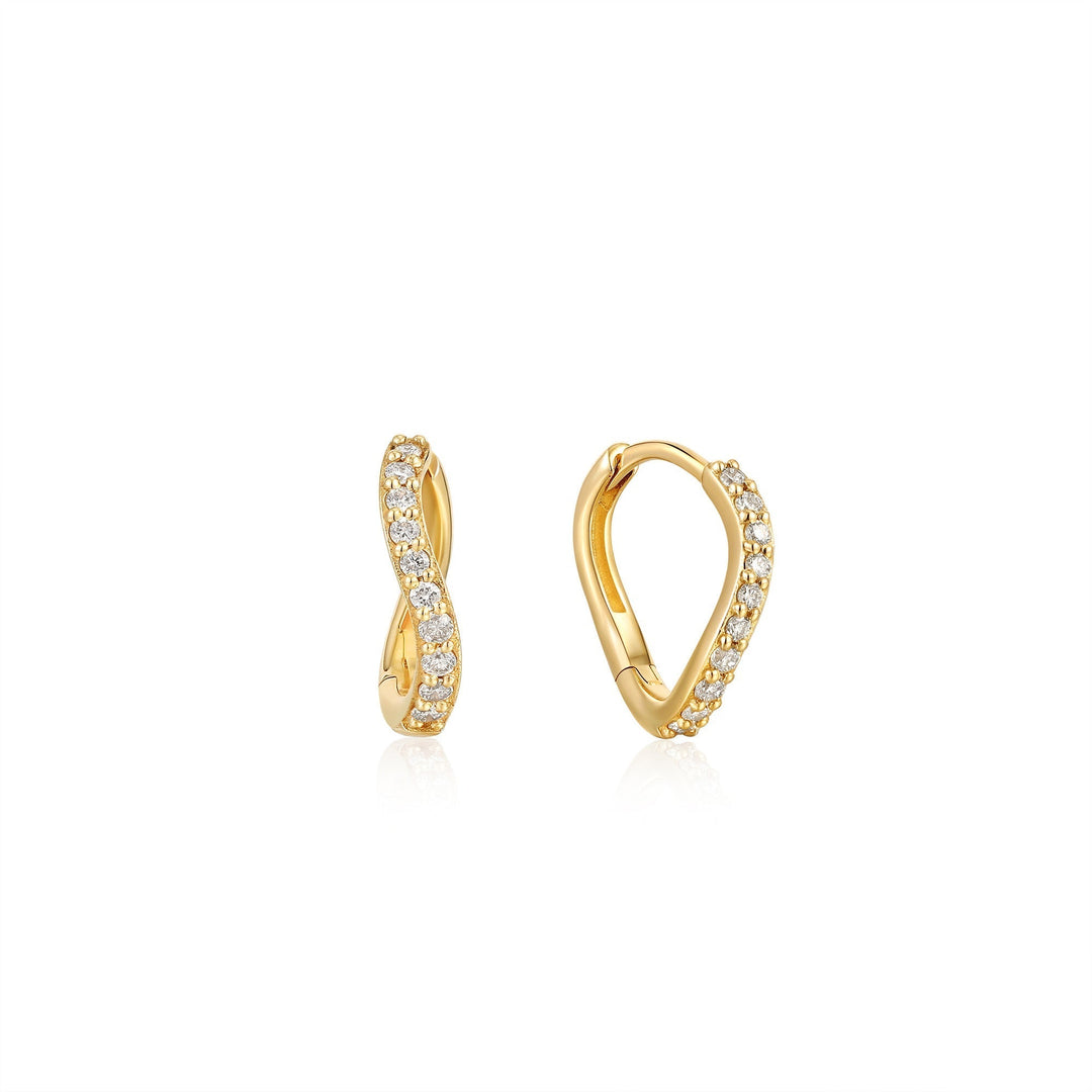 Ania Haie 14kt Gold Magma Diamond Huggie Hoop Earrings EAU004-02YG