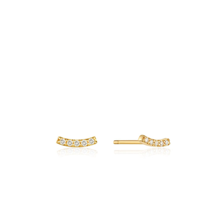 Ania Haie 14kt Gold Magma Diamond Curve Stud Earrings EAU004-04YG