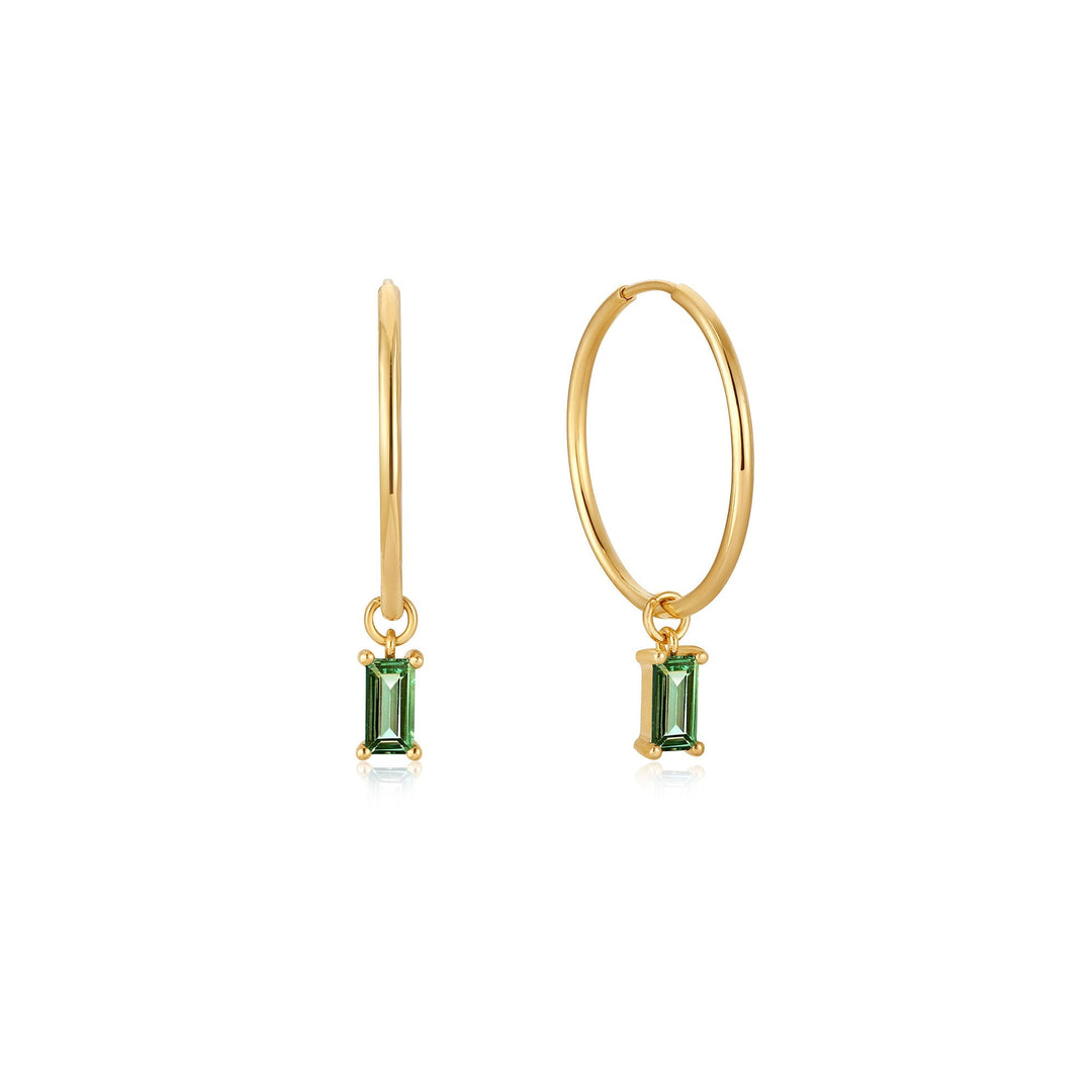 Ania Haie 14kt Gold Tourmaline Drop Mini Hoop Earrings EAU005-04YG